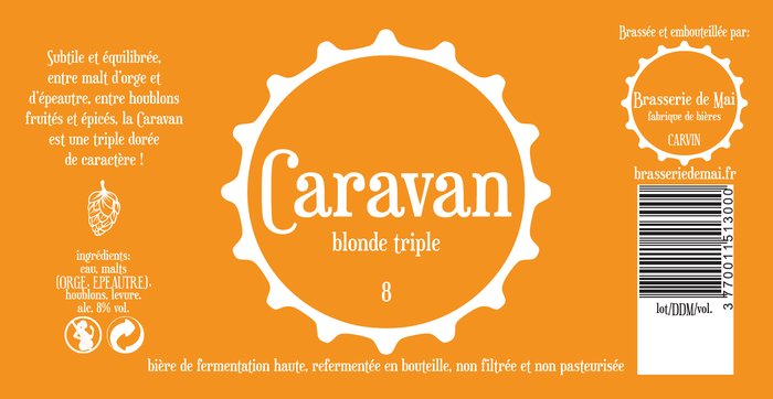Étiquette de la bière Caravan, blonde triple