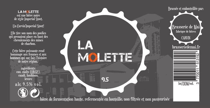 Étiquette de la bière La Molette, imperial stout