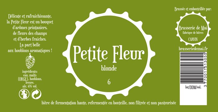 Étiquette de la bière Petite Fleur, blonde