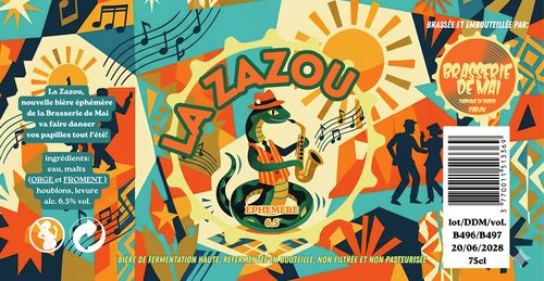 Étiquette de la Zazou, bière éphémère